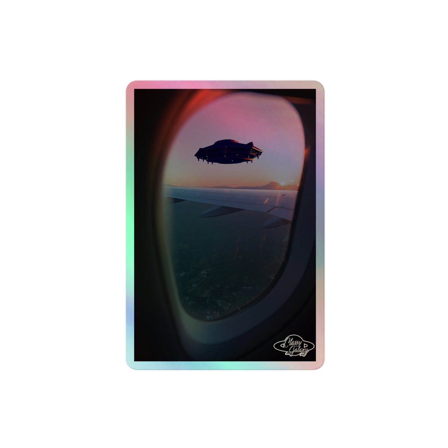 UFO Holographic sticker