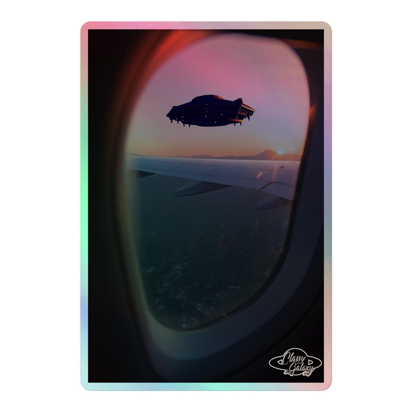 UFO Holographic sticker