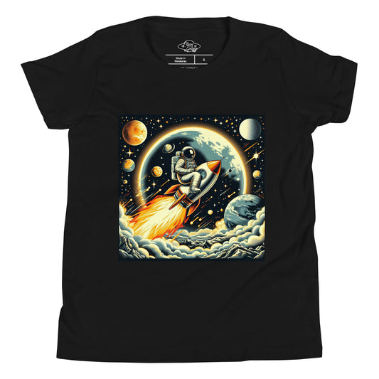 Astronaut On Rocket Kids Tee